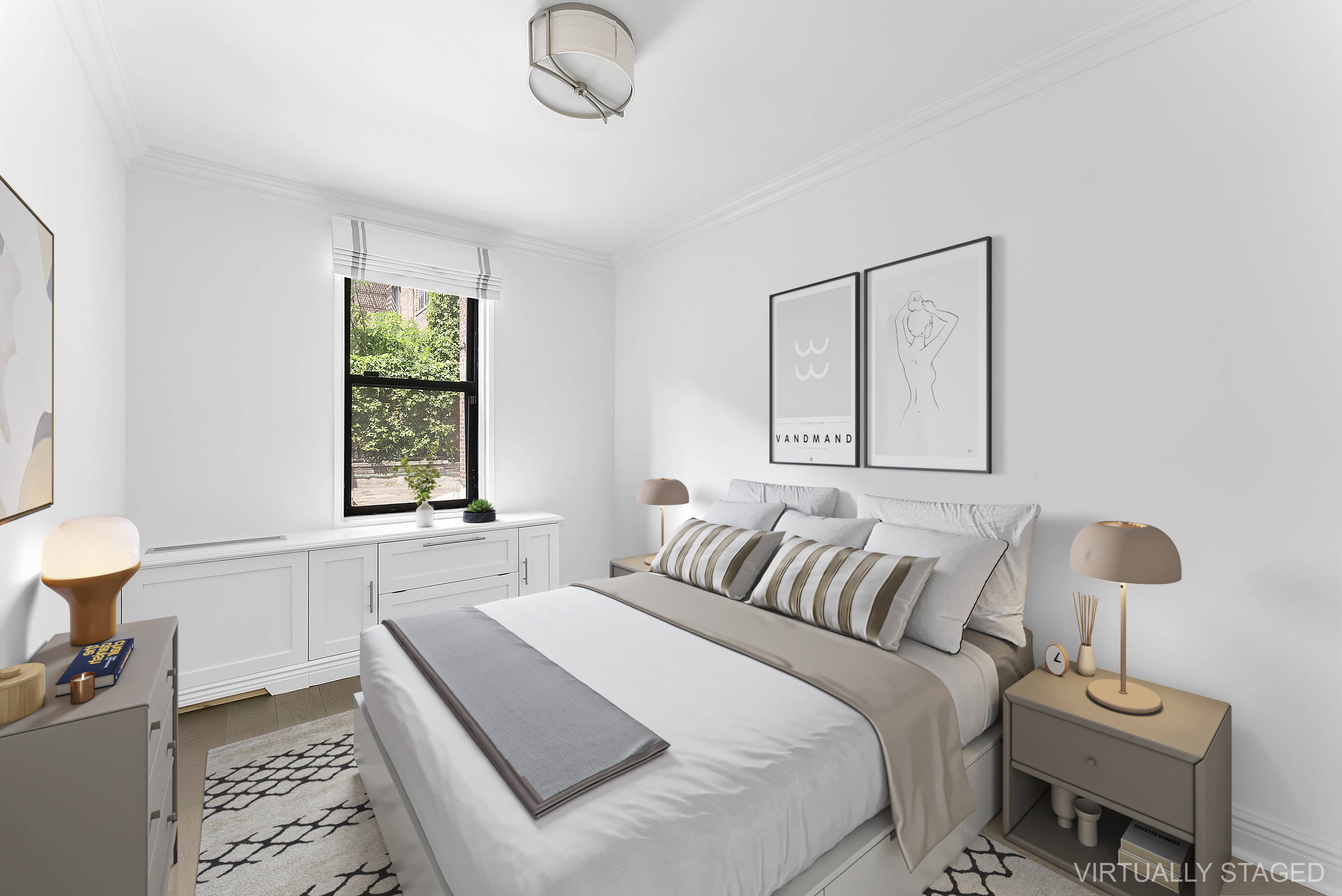 100 Bank Street, Unit 1H Manhattan, NY 10014 - Photo 6 of 10 a bedroom with a bed and a window