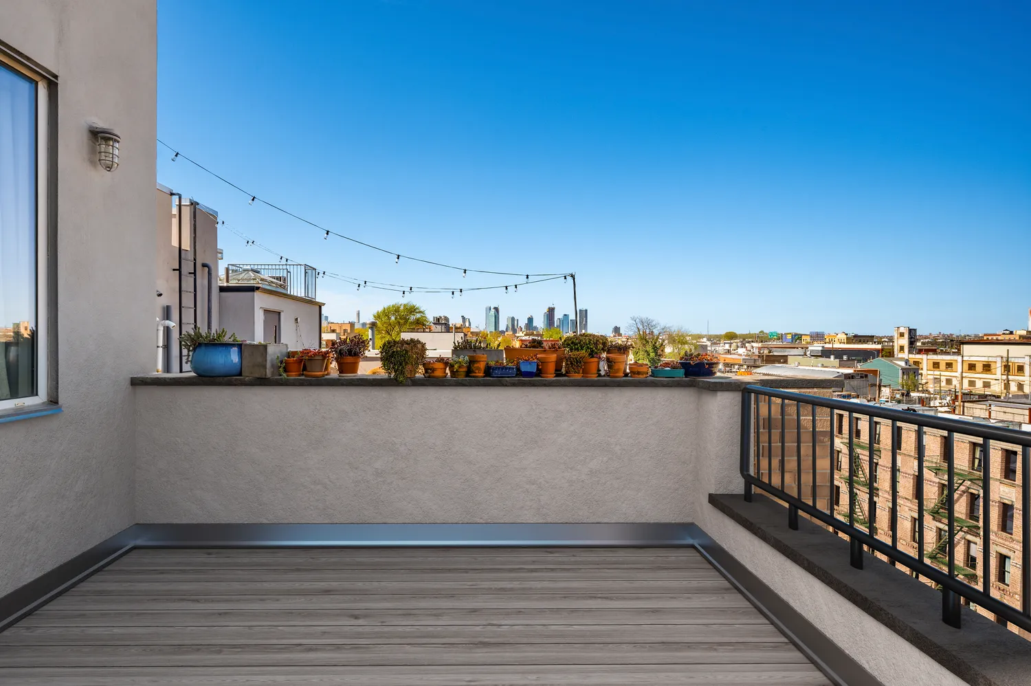 a view of balcony and city view