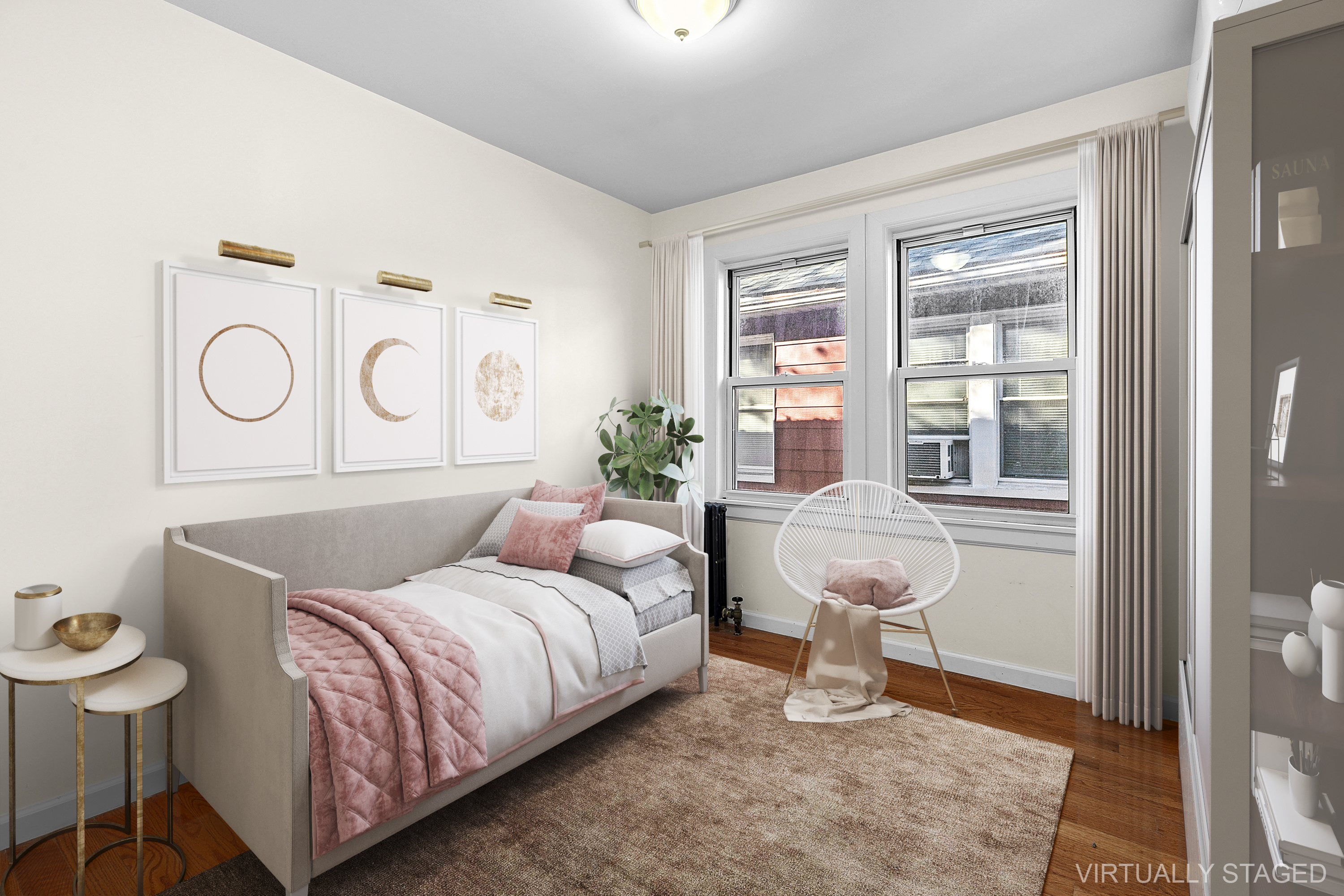 945 East 32nd Street Brooklyn, NY 11210 - Photo 7 of 11 a bedroom with a bed and chair with the wooden floor