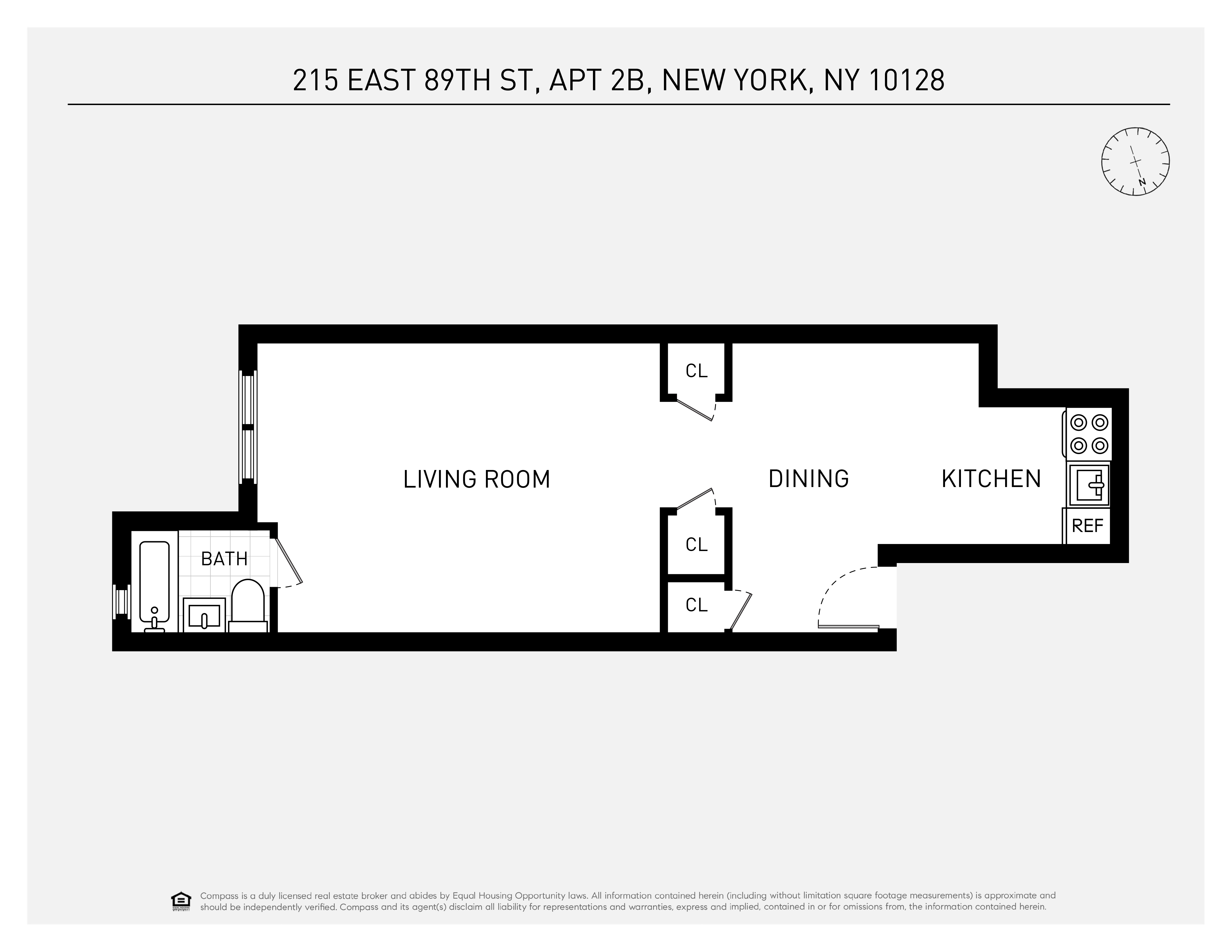 215 East 89th Street, Unit 2B Manhattan, NY 10128 - Photo 7 of 7 a picture of a bench in a white house