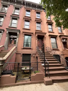 a front view of a multi story building