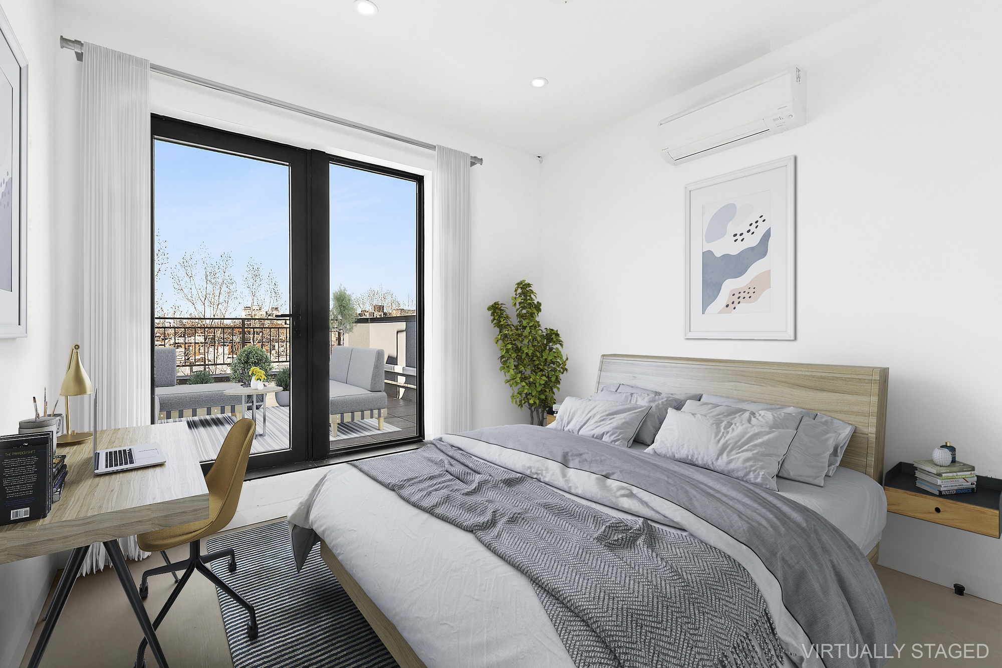 647 Dekalb Avenue, Unit 4B Brooklyn, NY 11216 - Photo 5 of 8 a bedroom with a large bed and a window