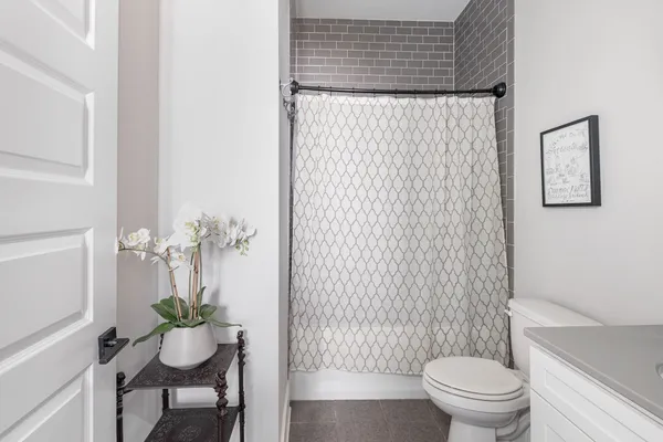 a view of a building with sitting area