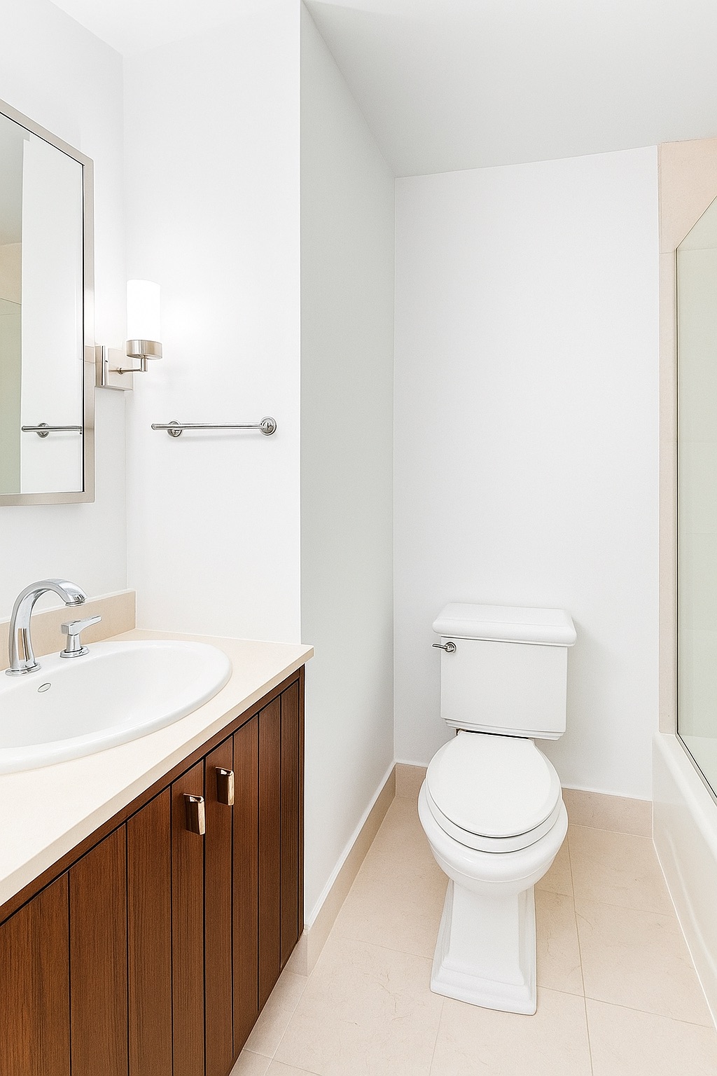 343 East 74th Street, Unit 15D Manhattan, NY 10021 - Photo 10 of 14 a white toilet sitting next to a bathroom sink