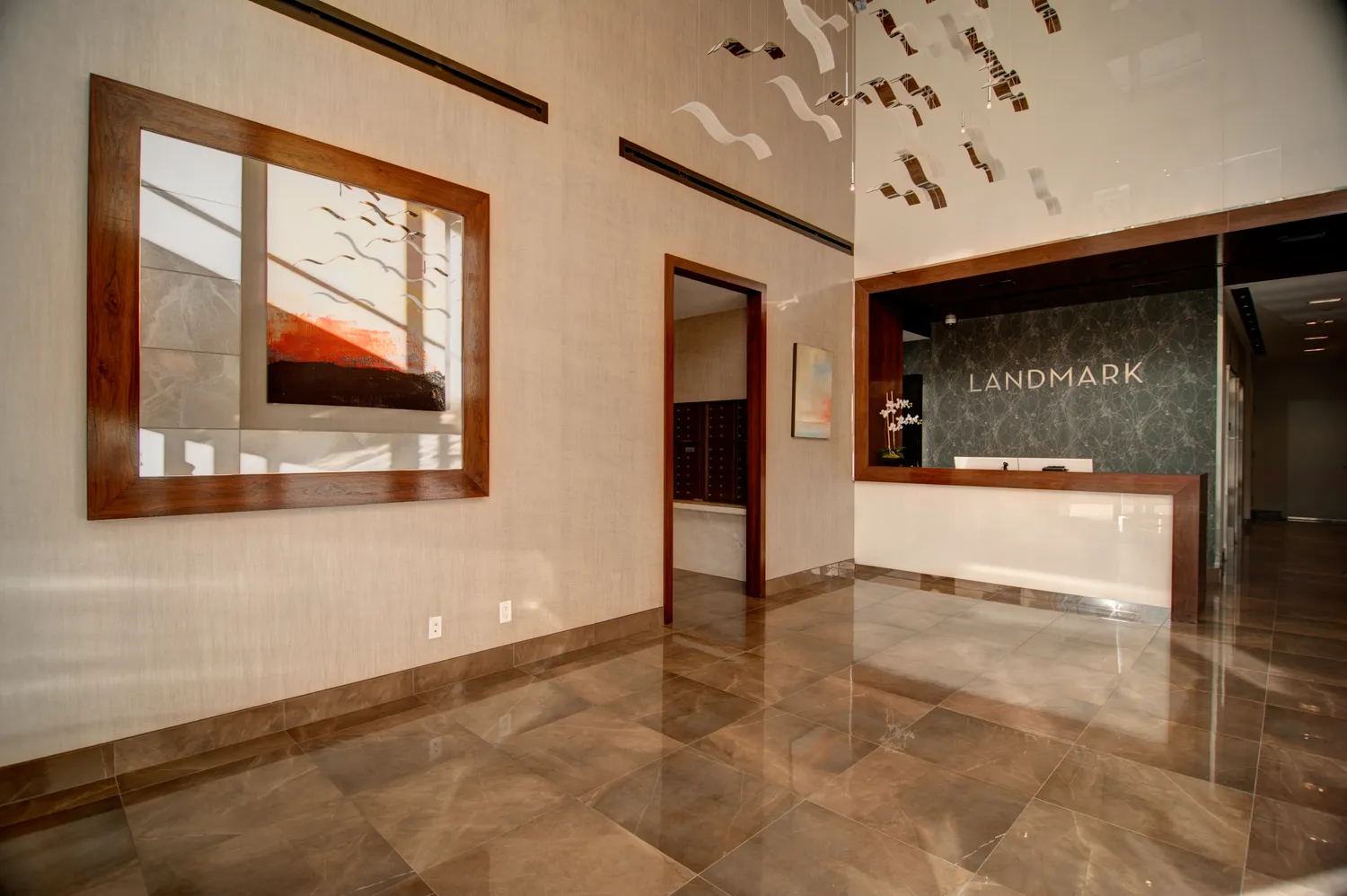 a view of an empty room with a fireplace