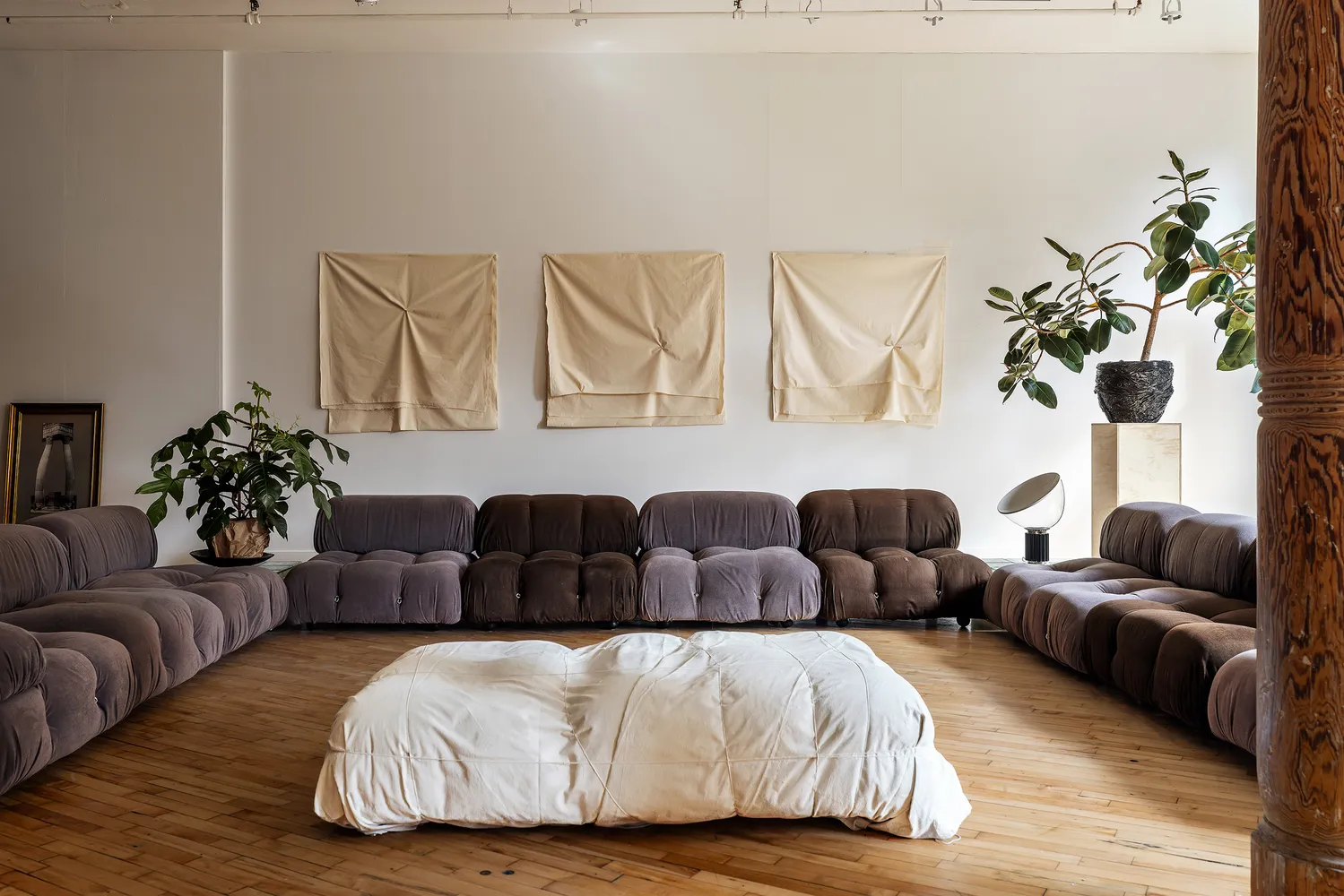 a living room with furniture and a couch