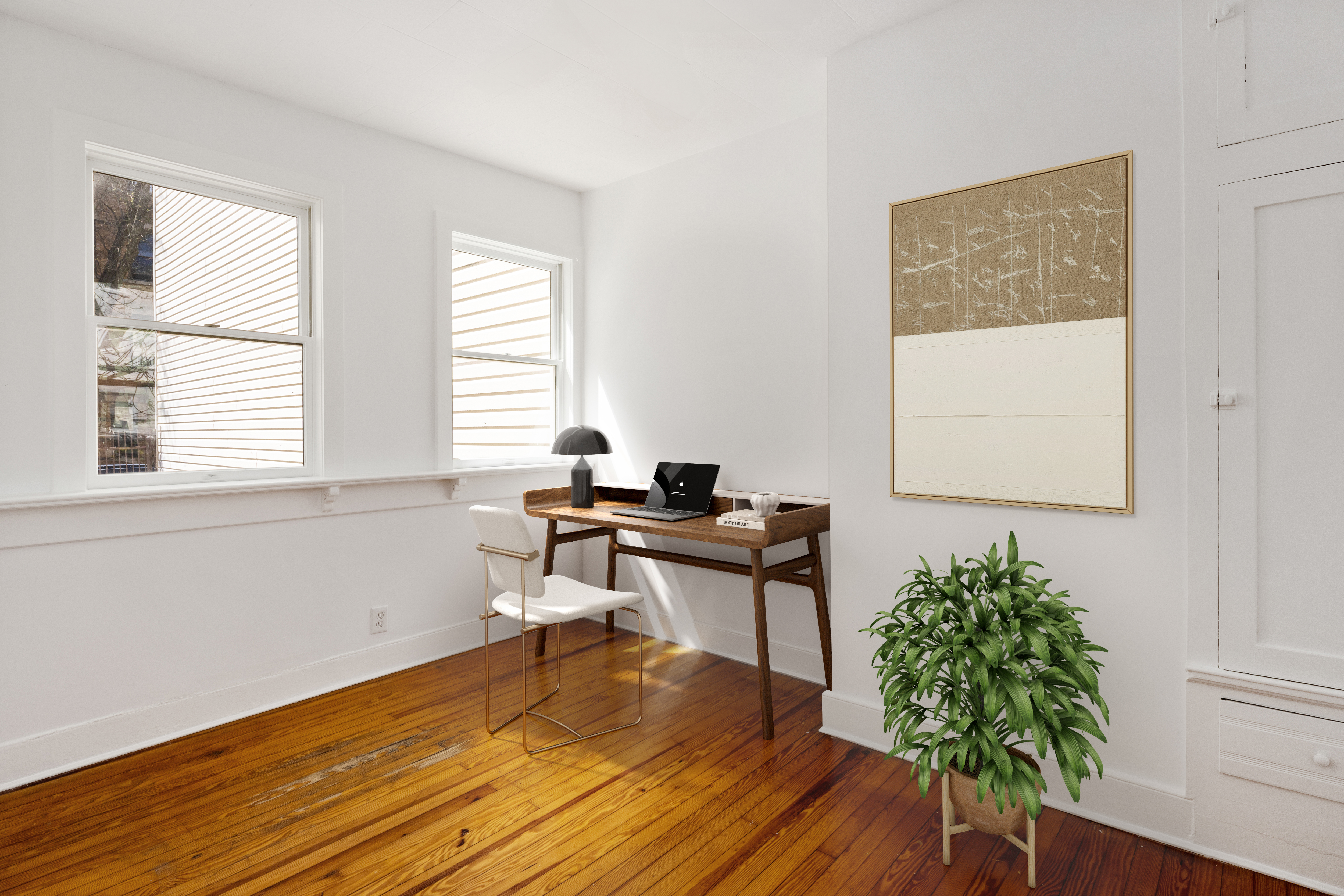61 Norman Avenue Brooklyn, NY 11222 - Photo 15 of 22 a reading room with wooden floor and a window
