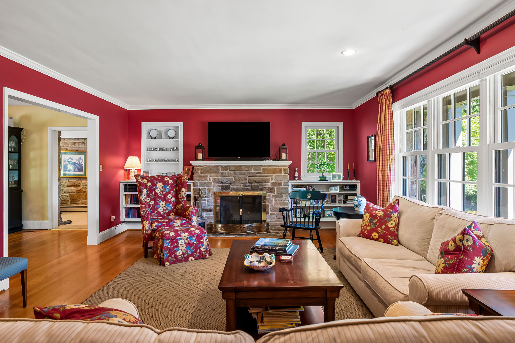 910 Army Road Towson, MD 21204 - Photo 11 of 62 a living room with furniture fireplace and a flat screen tv
