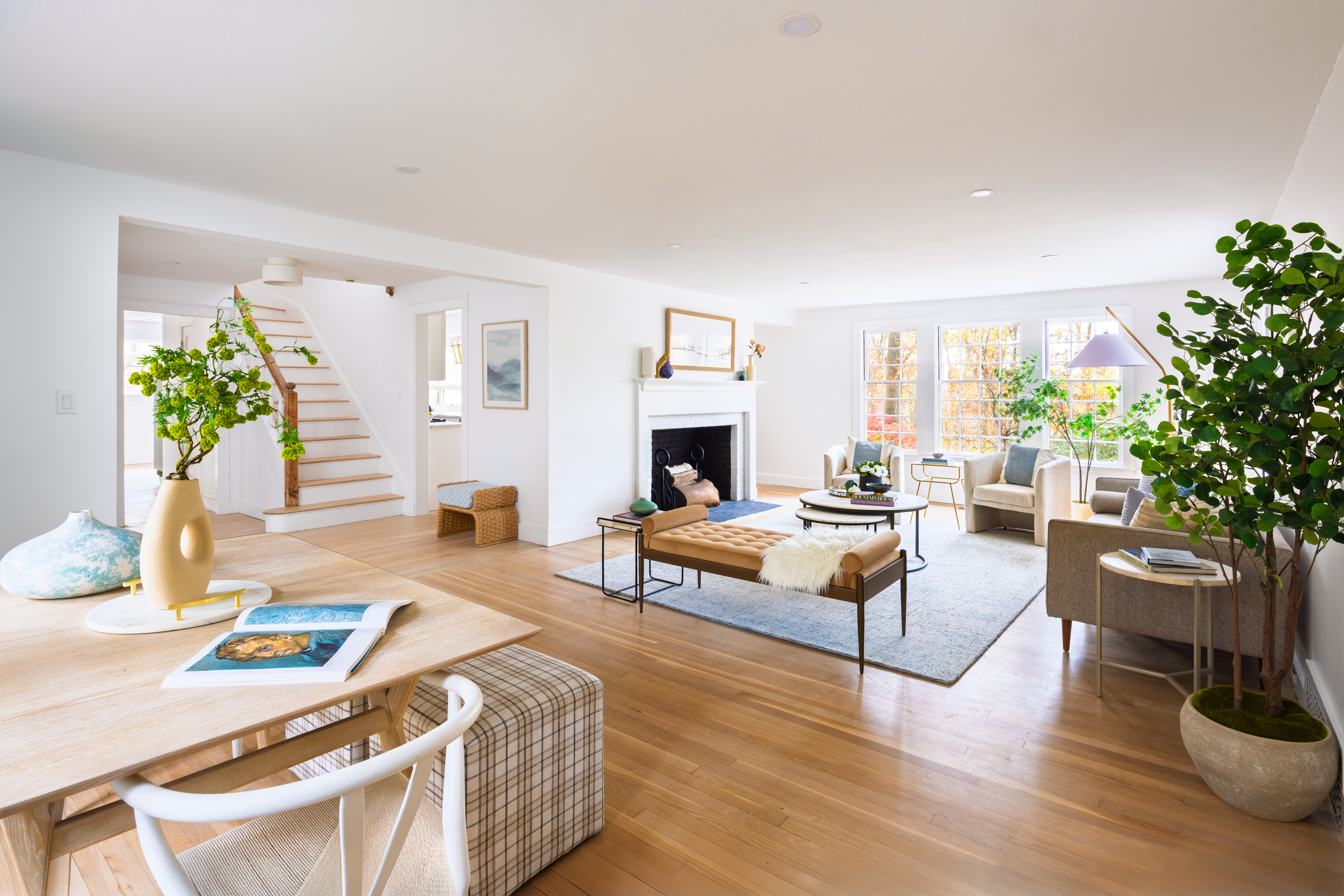 111 Beverly Road Brookline, MA 02467 - Photo 25 of 27 a living room with furniture and a fireplace