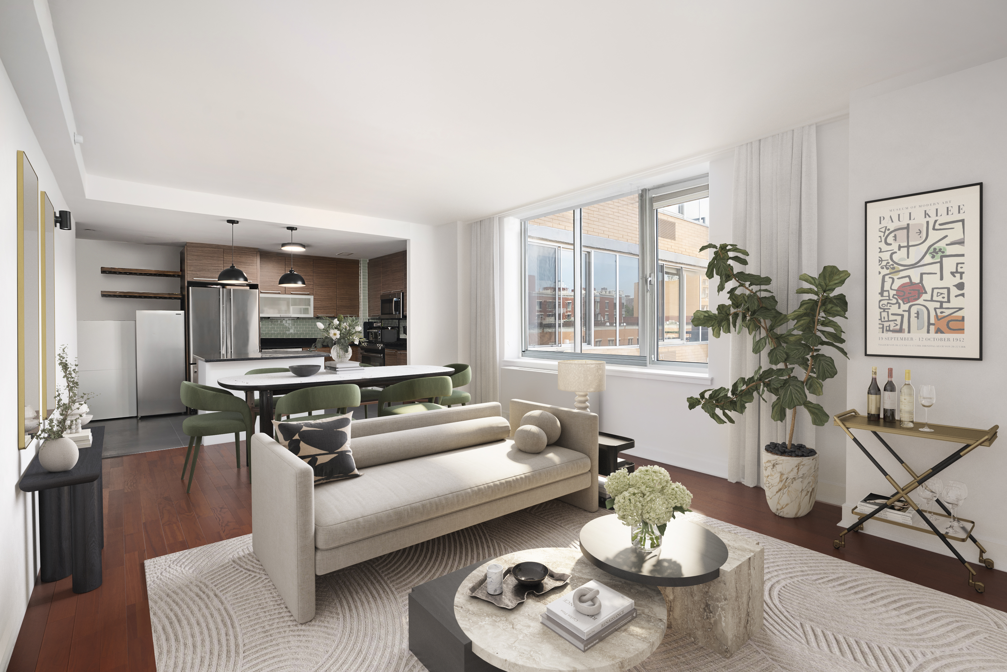 301 West 118th Street, Unit 8A Manhattan, NY 10026 - Photo 3 of 15 a living room with furniture and wooden floor