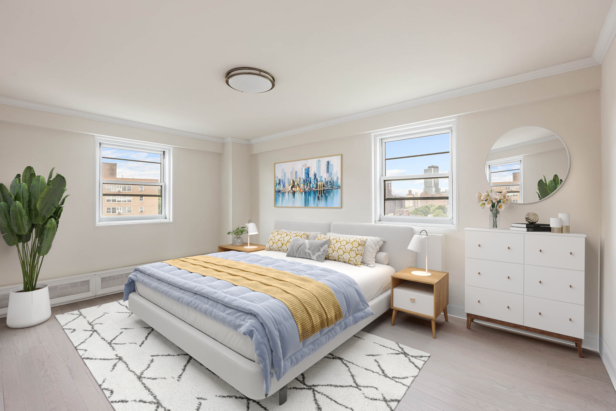 122 Ashland Place, Unit 15B Brooklyn, NY 11201 - Photo 4 of 15 a bedroom with a bed and a window