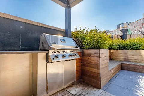 a close view of water heater and outdoor space