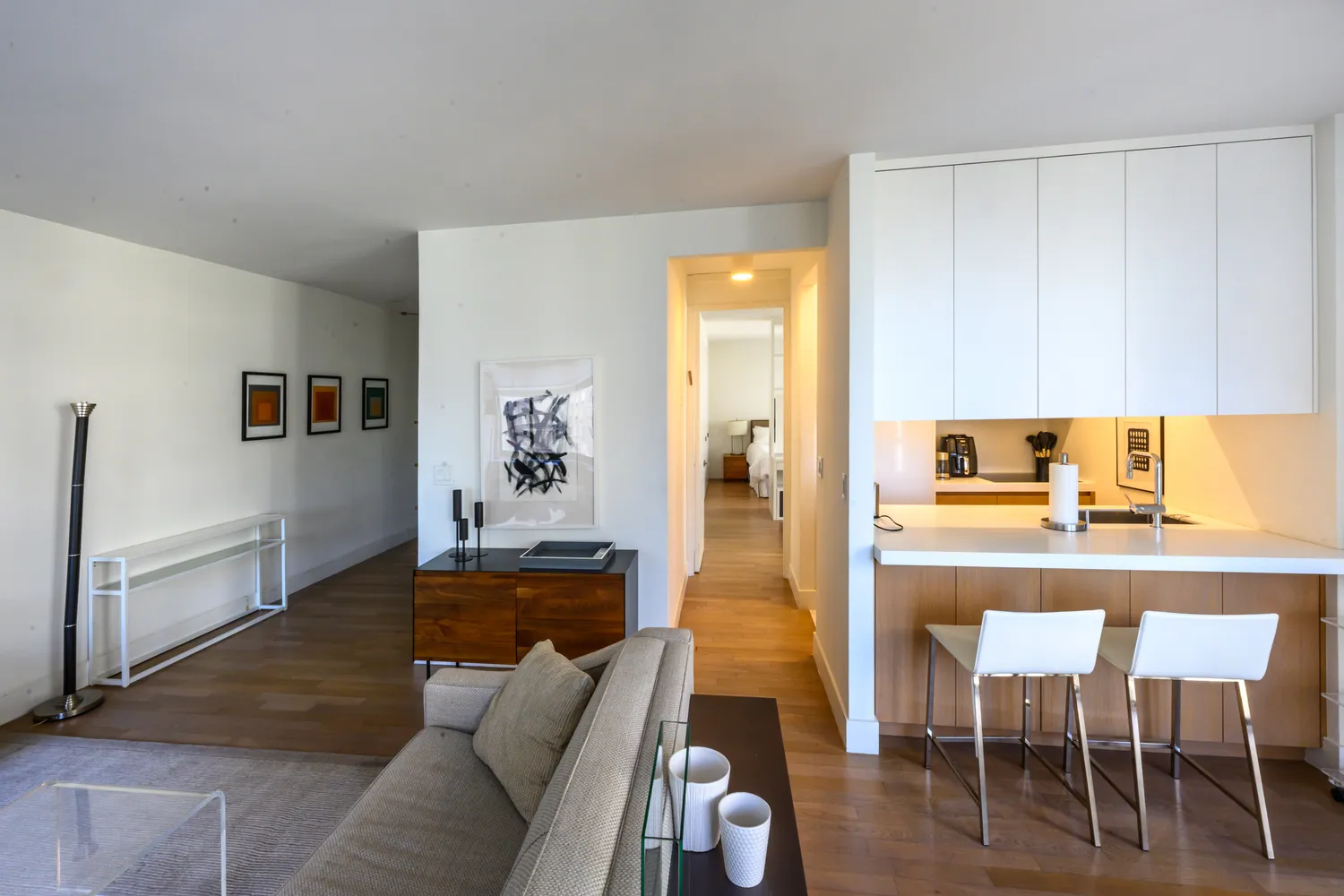 a living room with furniture and a couch