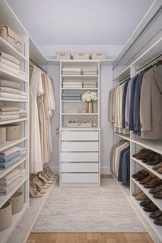 2 South End Avenue, Unit 8E Manhattan, NY 10280 - Photo 10 of 16 a view of walk in closet with clothes and shoes
