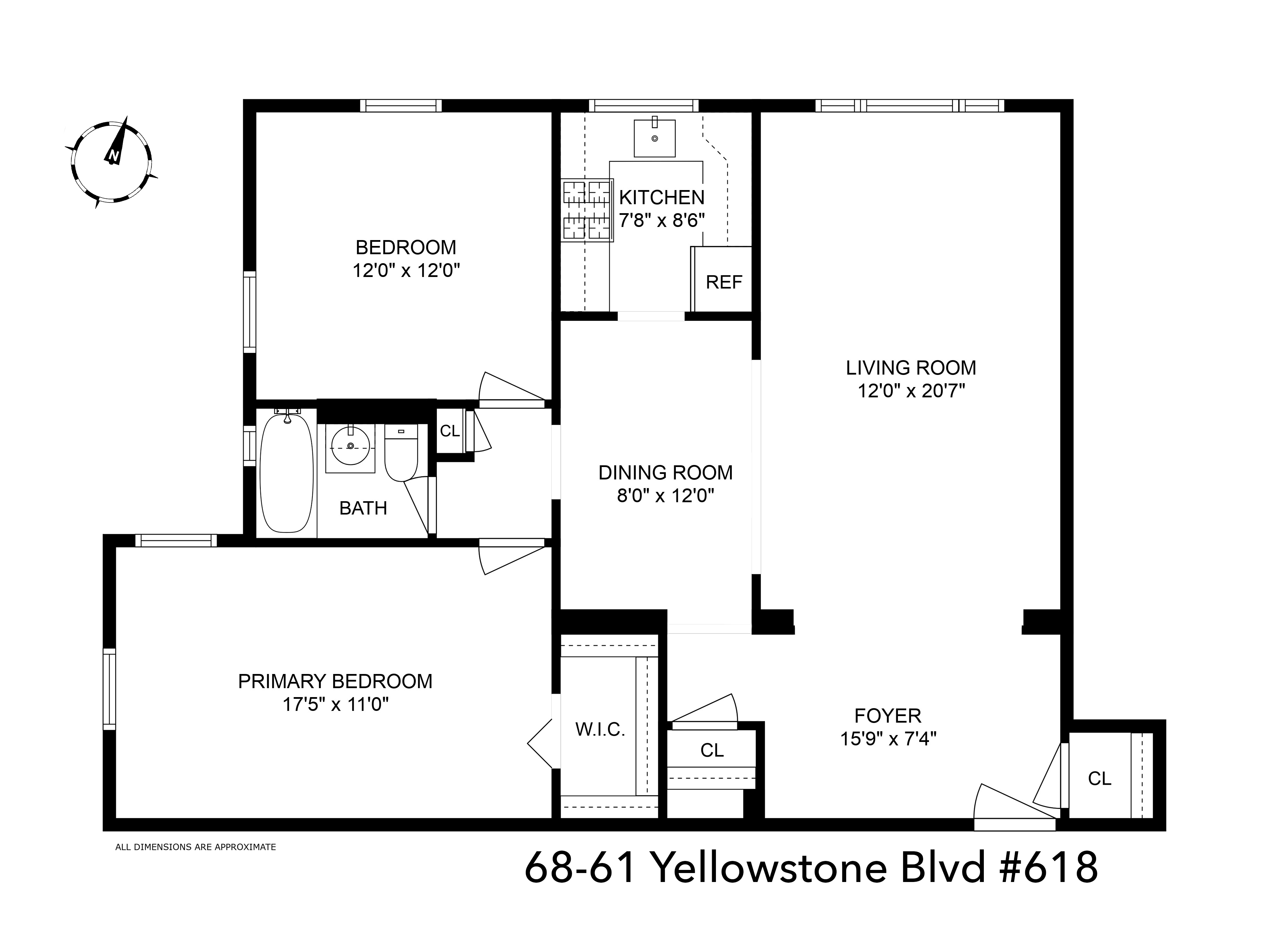 68-61 Yellowstone Boulevard, Unit 618 Queens, NY 11375 - Photo 13 of 13 a black and white photo of a wall with white walls