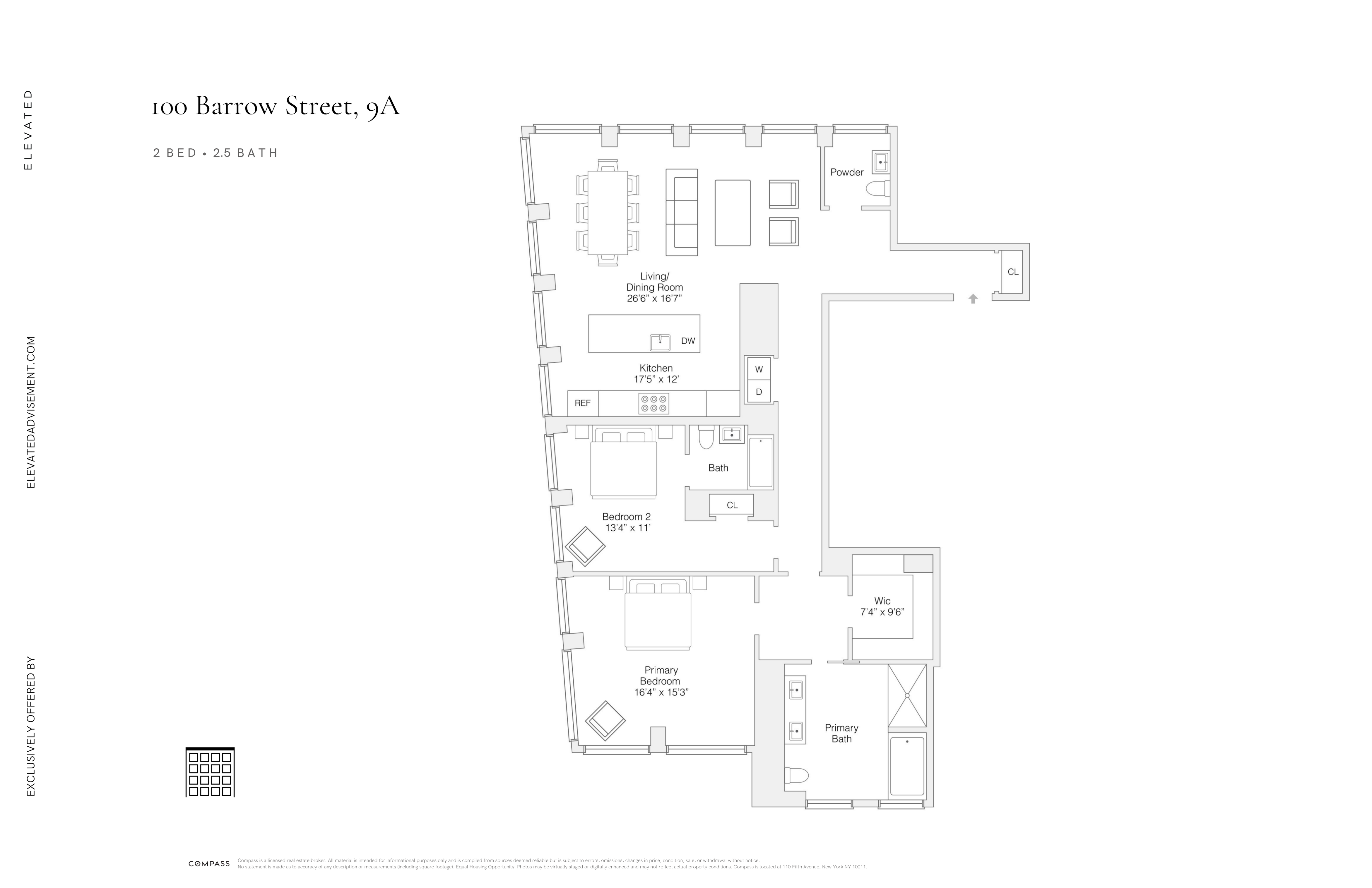 100 Barrow Street, Unit 9A Manhattan, NY 10014 - Photo 12 of 12 a picture of a floor plan