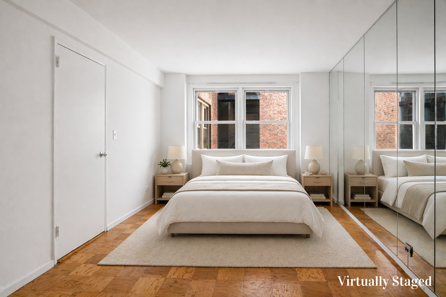 141 East 55th Street, Unit 9G Manhattan, NY 10022 - Photo 3 of 9 a spacious bedroom with a bed and a couch
