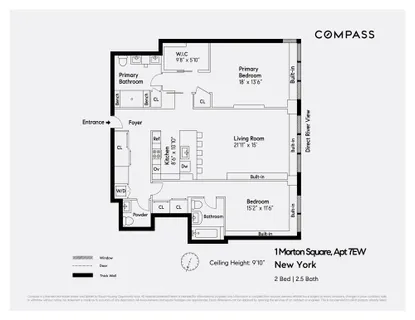 $4,000,000 | 100 Morton Street, Unit 7EW | West Village