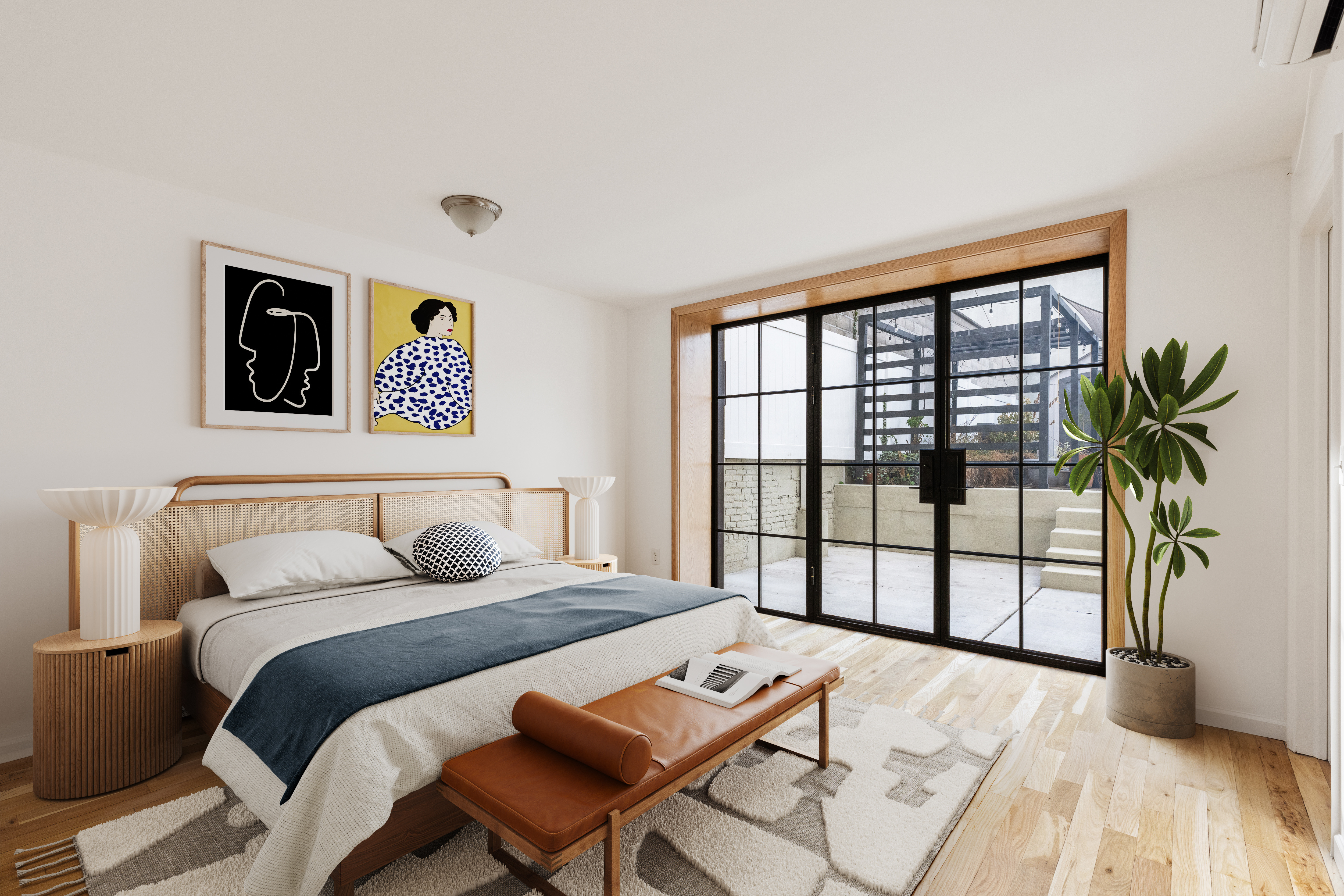 174 Patchen Avenue Brooklyn, NY 11221 - Photo 2 of 12 a bedroom with a bed and a large window