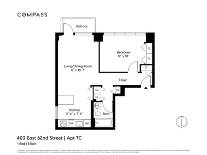 $749,000 | 403 East 62nd Street, Unit 7C | Lenox Hill