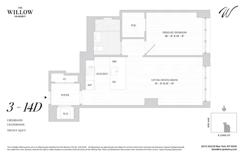 $1,505,000 | 201 East 23rd Street, Unit 11D | Gramercy