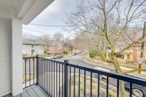 a view of city from a balcony