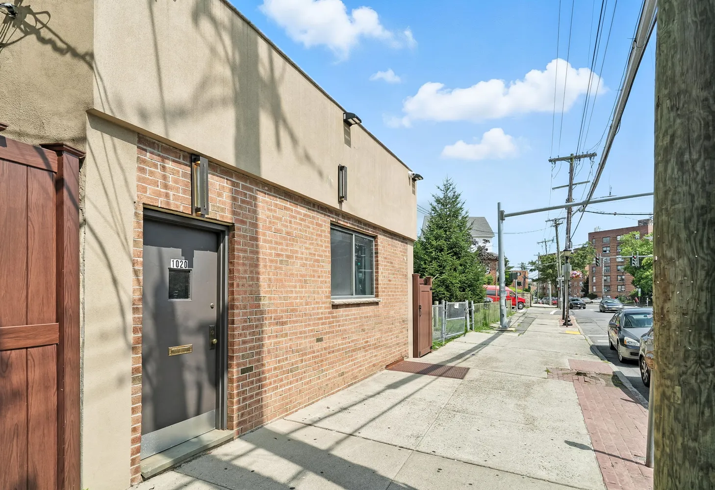 a backyard of a house with seating space