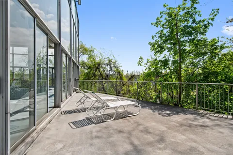 a view of backyard with green space