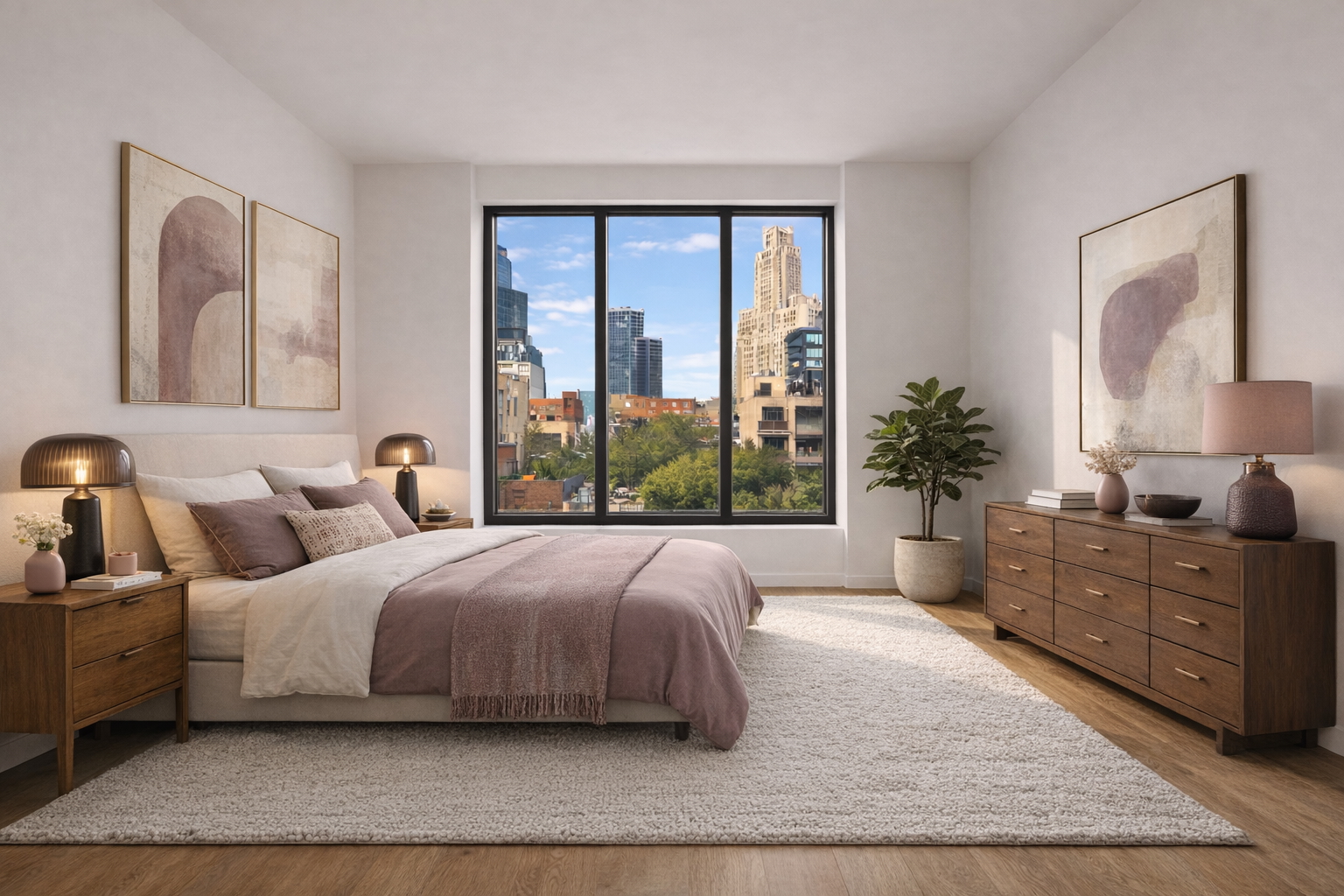 323 Bergen Street, Unit PH706E Brooklyn, NY 11217 - Photo 3 of 31 a spacious bedroom with a large bed and a window