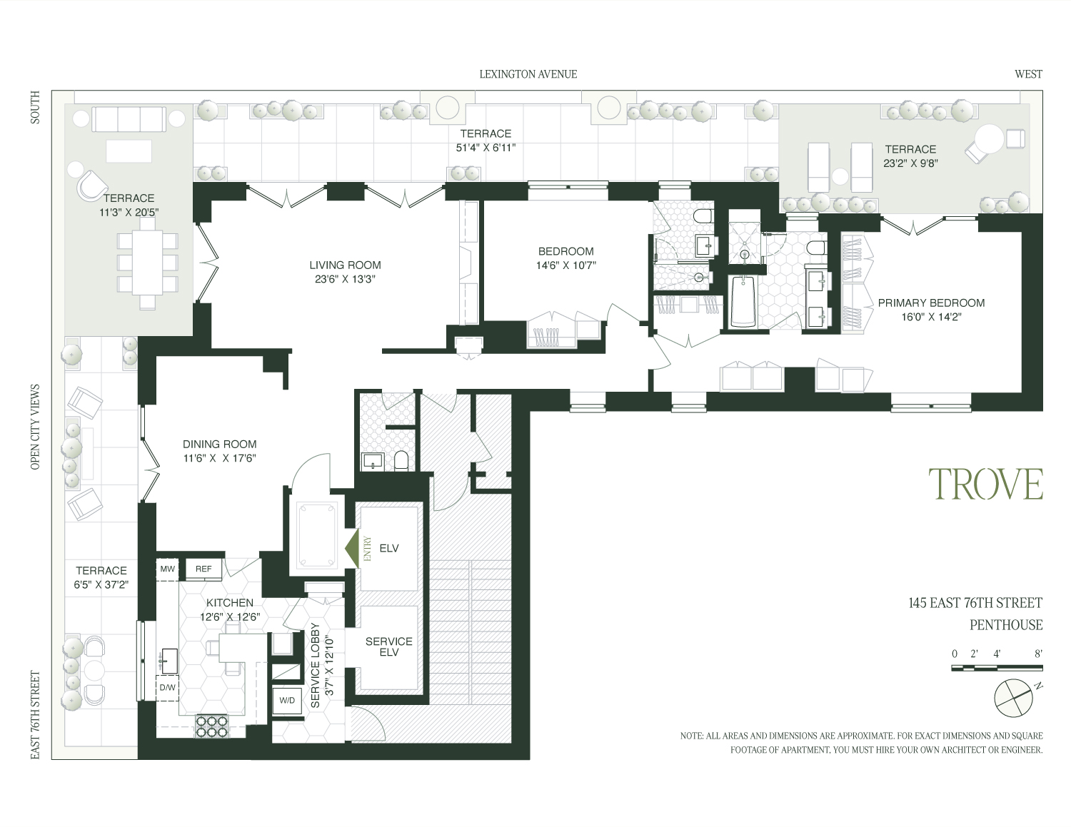 145 East 76th Street, Unit PH Manhattan, NY 10021 - Photo 19 of 19 a picture of a floor plan