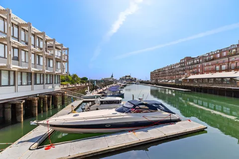 a view of a lake with a house