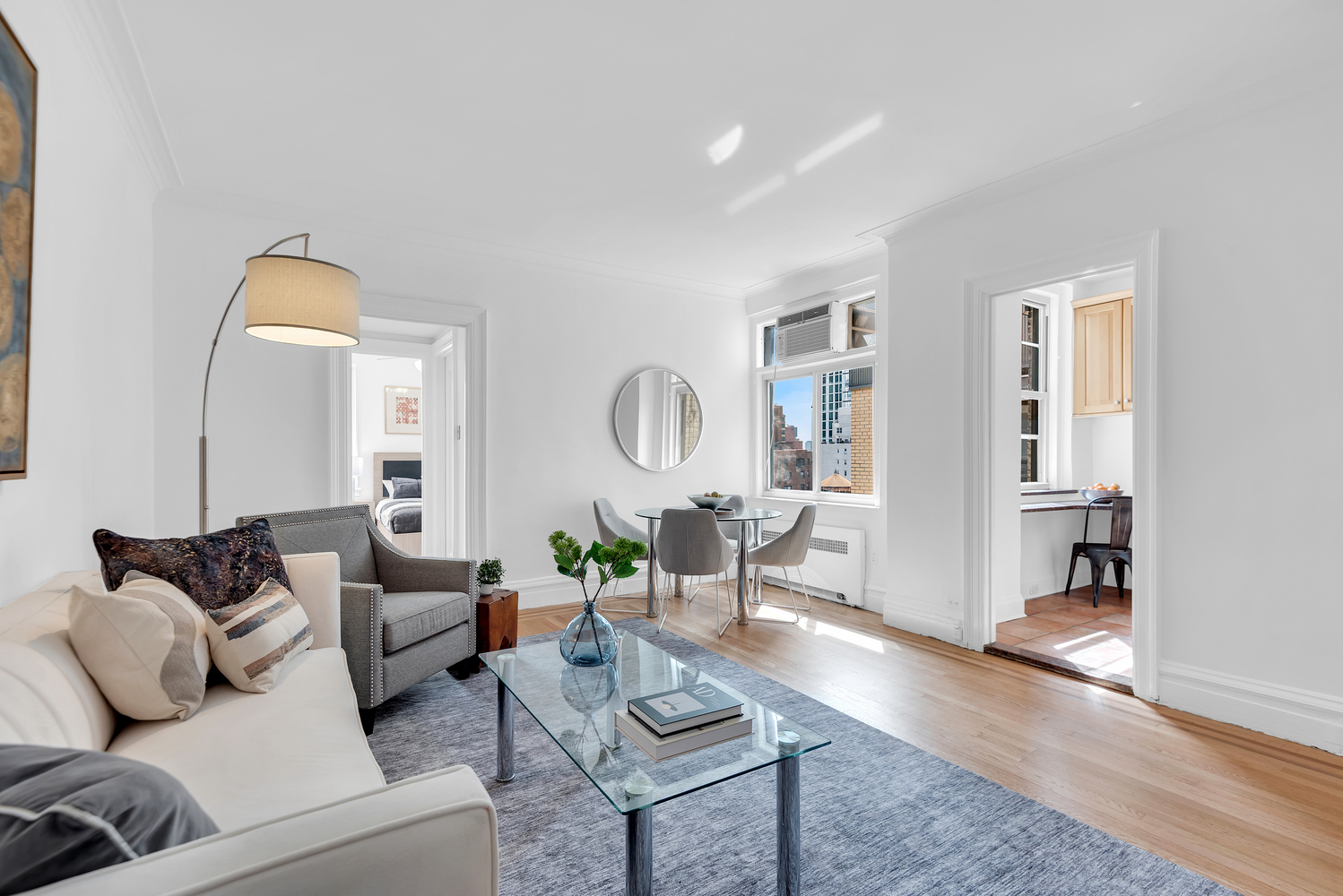 a living room with furniture