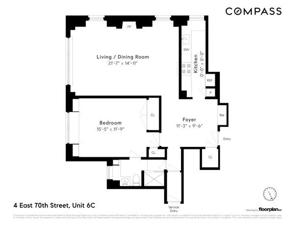 $1,149,500 | 4 East 70th Street, Unit 6C | Lenox Hill