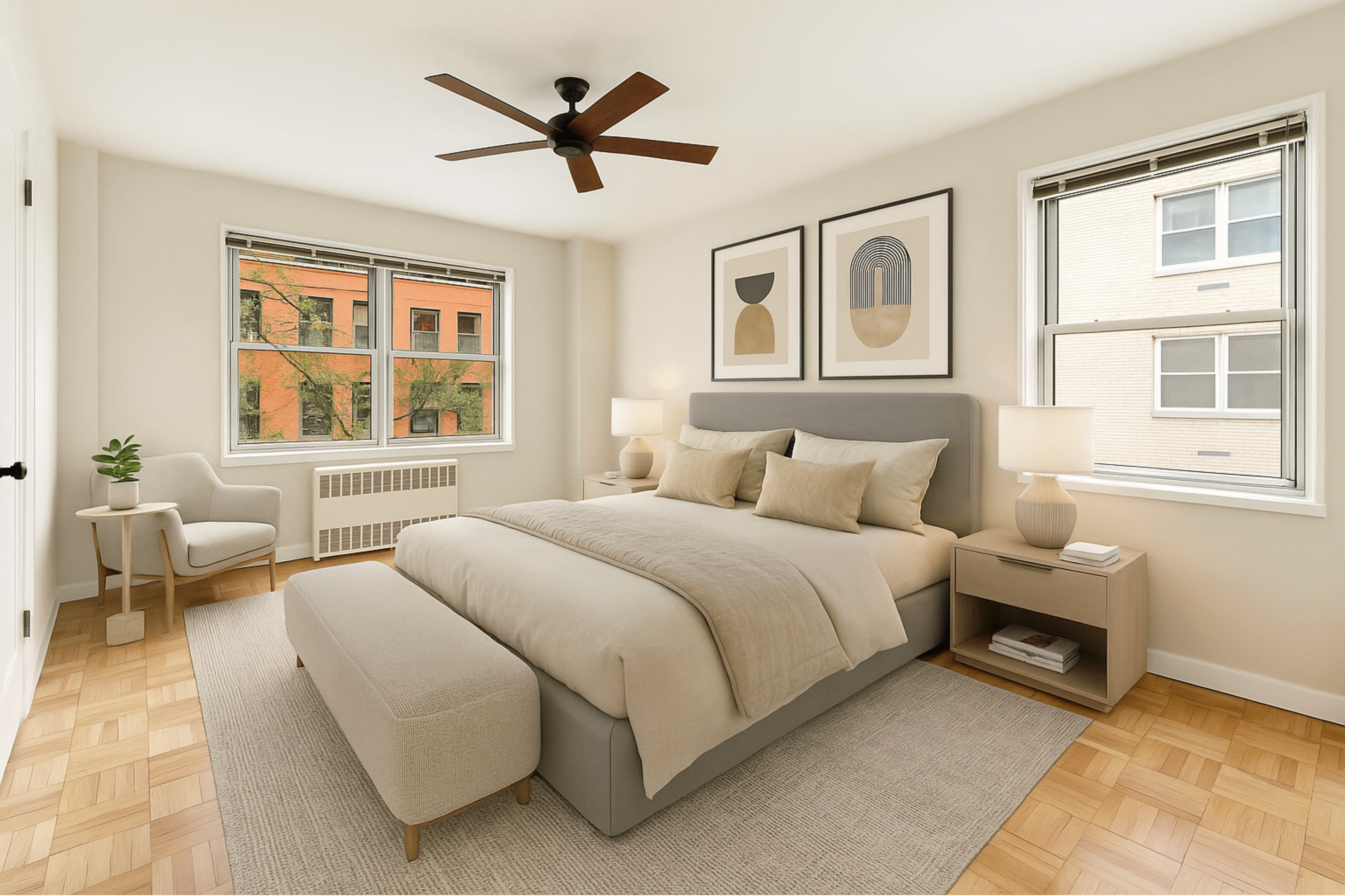 11 5th Avenue, Unit 3T Manhattan, NY 10003 - Photo 6 of 13 a bedroom with a large bed and a window