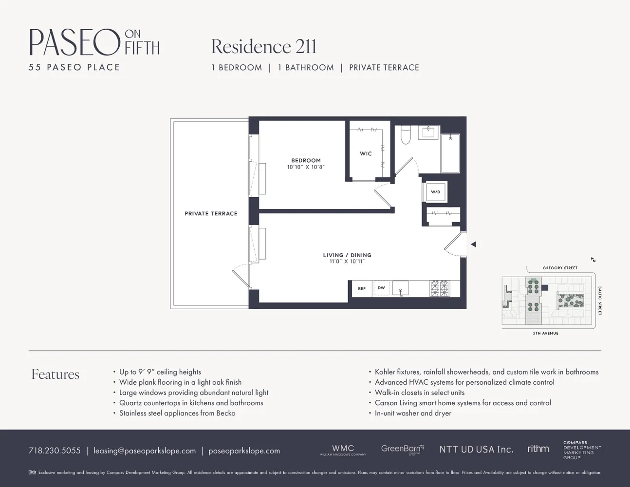 $5,200 | 55 Paseo Place, Unit 211 | Park Slope