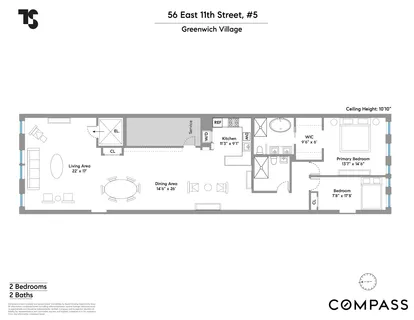 $3,195,000 | 56 East 11th Street, Unit 5 | Greenwich Village