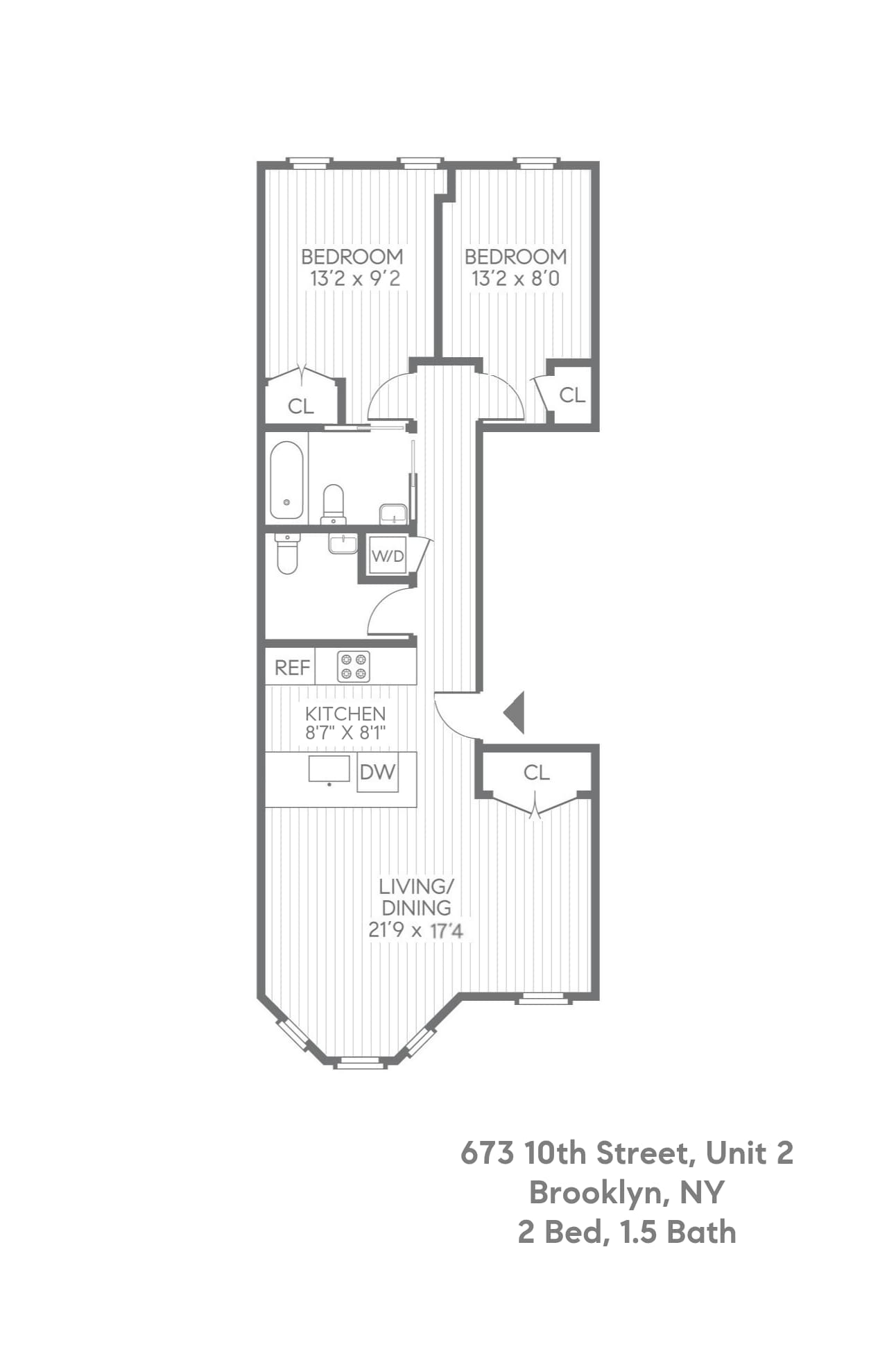 673 10th Street, Unit 2 Brooklyn, NY 11215 - Photo 13 of 13 a picture of a floor plan