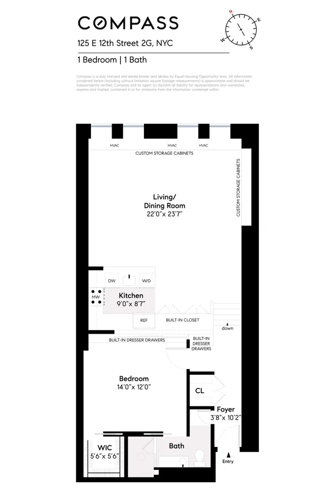 $1,765,000 | 125 East 12th Street, Unit 2G | Greenwich Village