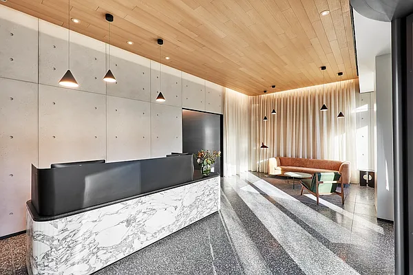 160 Front Street, Unit 517 Brooklyn, NY 11201 - Photo 14 of 14 a living room with furniture and a rug