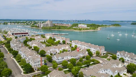 a view of a city with ocean
