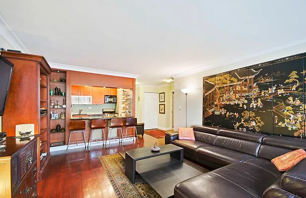 510 East 80th Street, Unit 4D Manhattan, NY 10075 - Photo 10 of 20 a living room with furniture and a large window