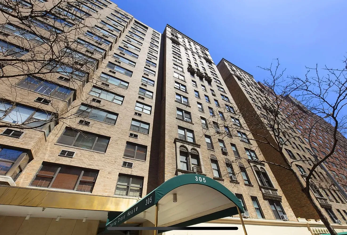 a front view of a building