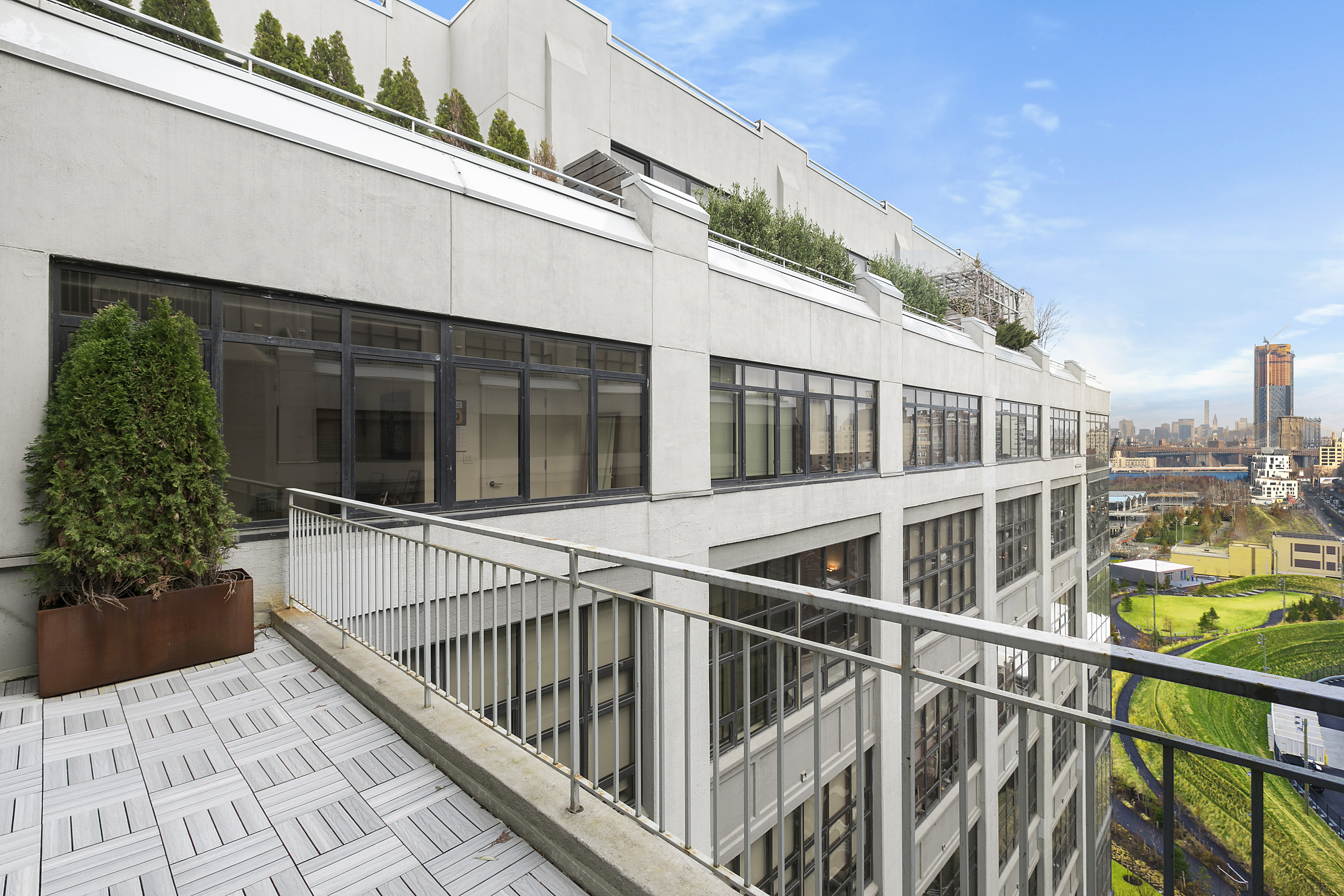 360 Furman Street, Unit 1120 Brooklyn, NY 11201 - Photo 3 of 43 a view of balcony with two potted plants