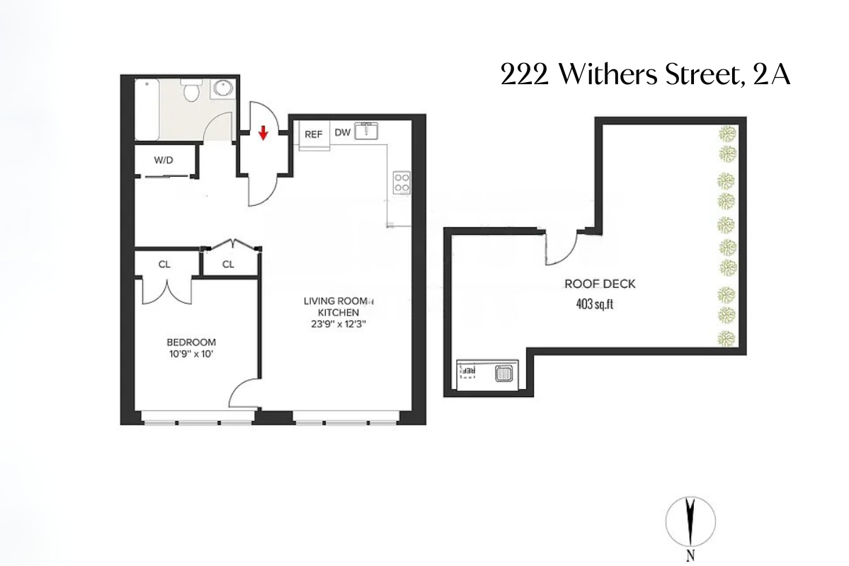 222 Withers Street, Unit 2A Brooklyn, NY 11211 - Photo 11 of 11 a picture of a floor plan