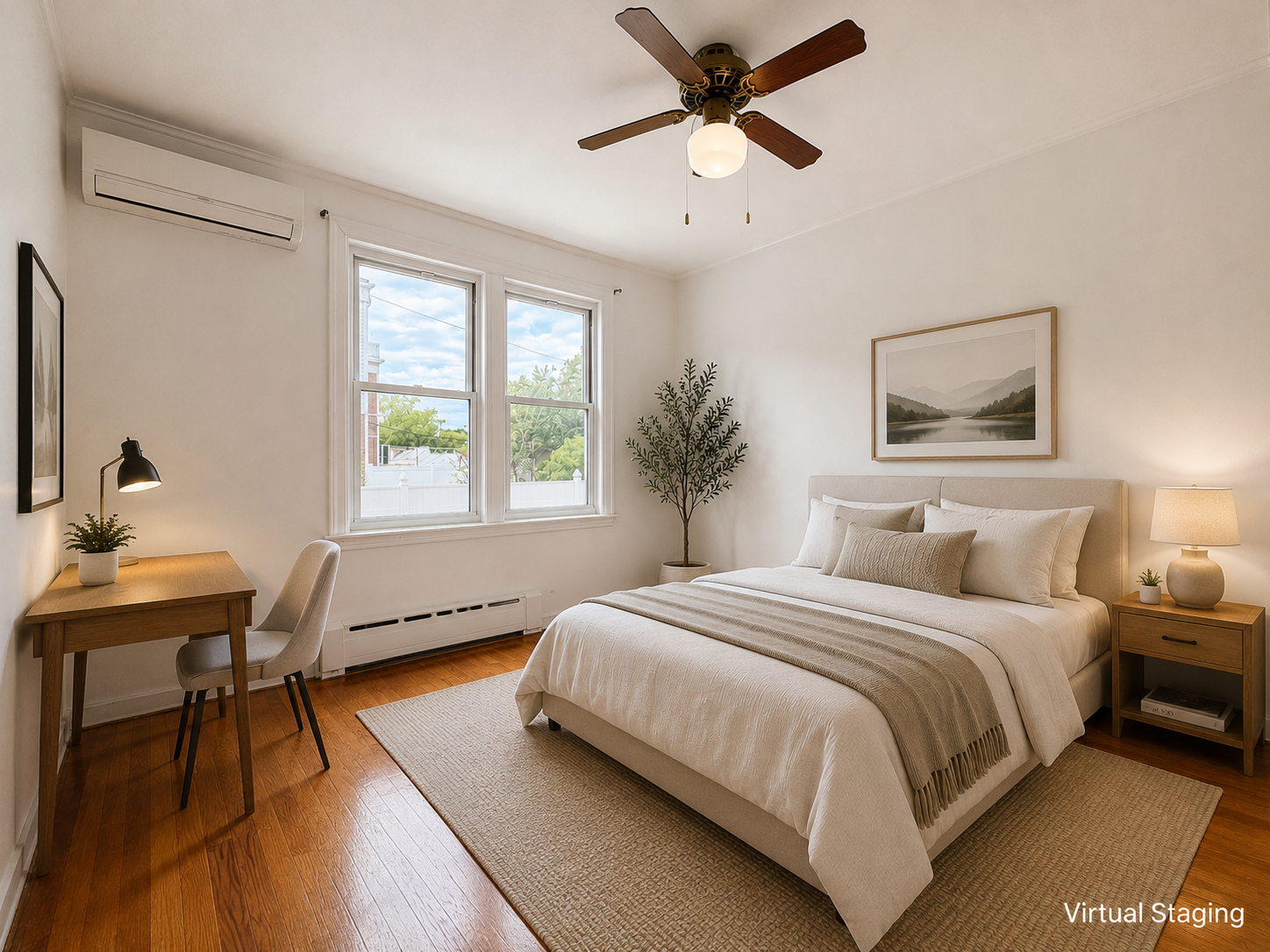63-33 Haring Street, Unit 1F Queens, NY 11374 - Photo 9 of 13 a bedroom with a bed and a desk