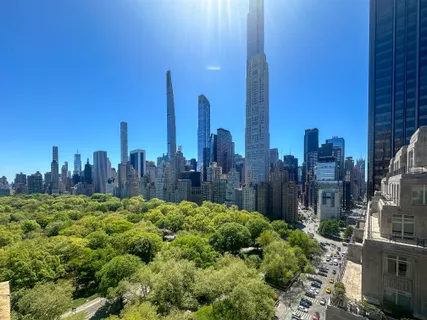 a view of a city with tall buildings