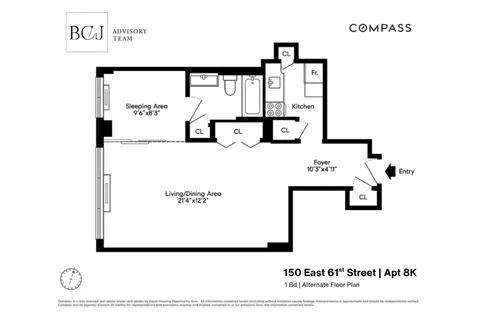 $399,000 | 150 East 61st Street, Unit 8K | Lenox Hill