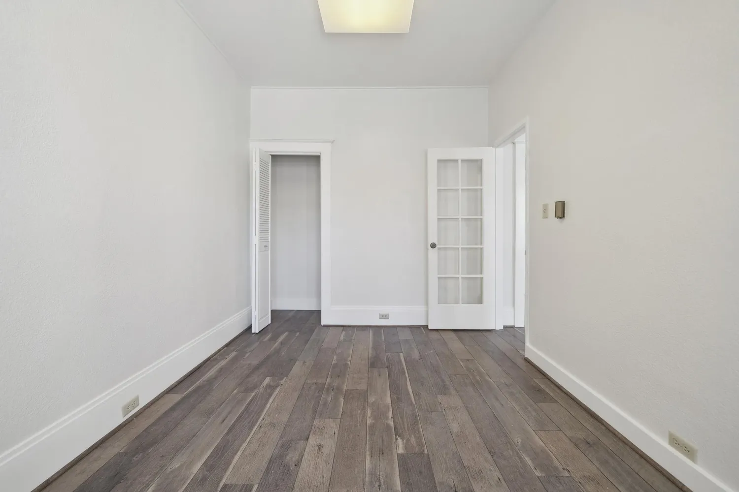 a view of a wooden door