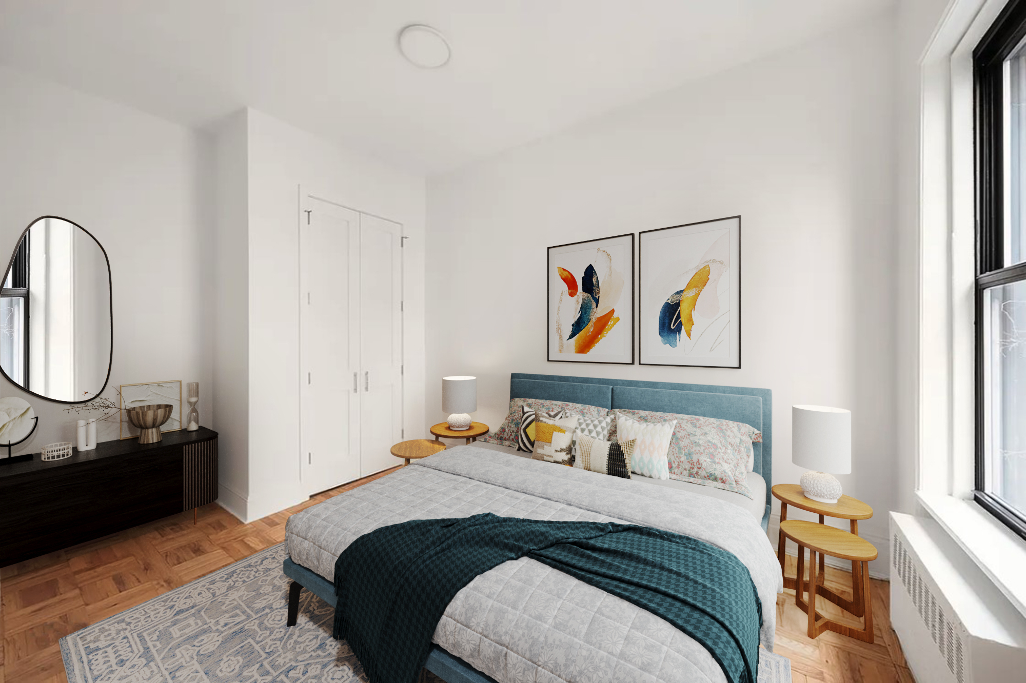 130 West 80th Street, Unit 5R Manhattan, NY 10024 - Photo 3 of 7 a bedroom with a bed and painting on the wall