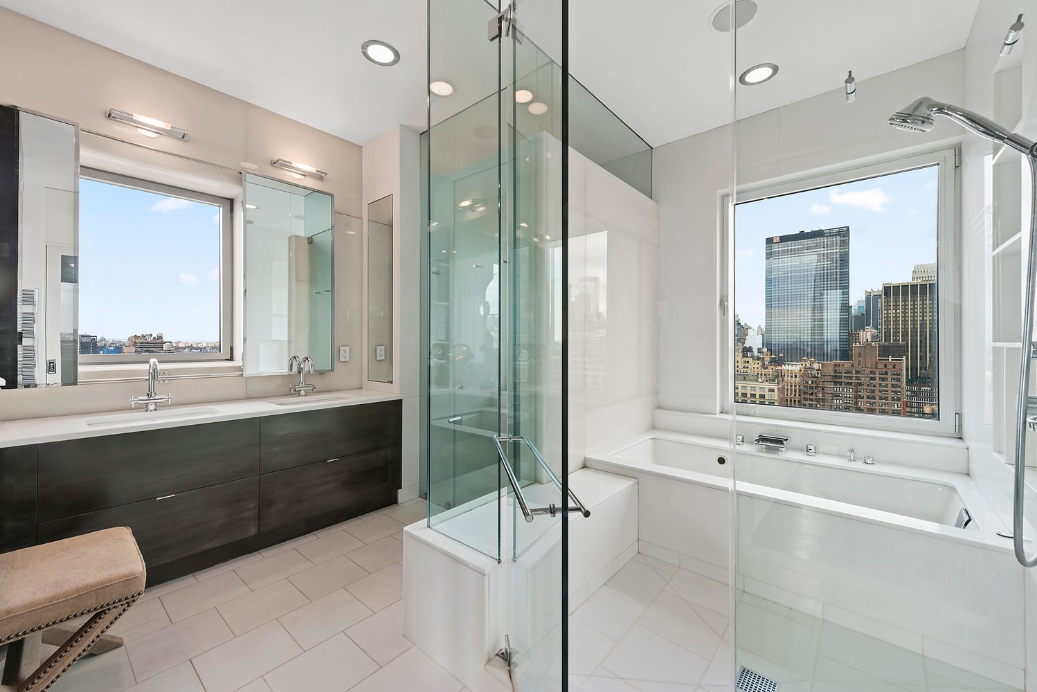 a bathroom with a bathtub and a sink